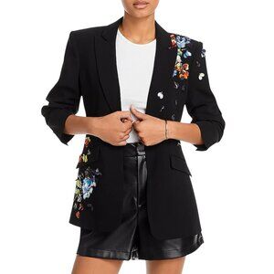CINQ A SEPT Sequin Flower Scrunched Cheyenne Blazer Size S/M, 6 US